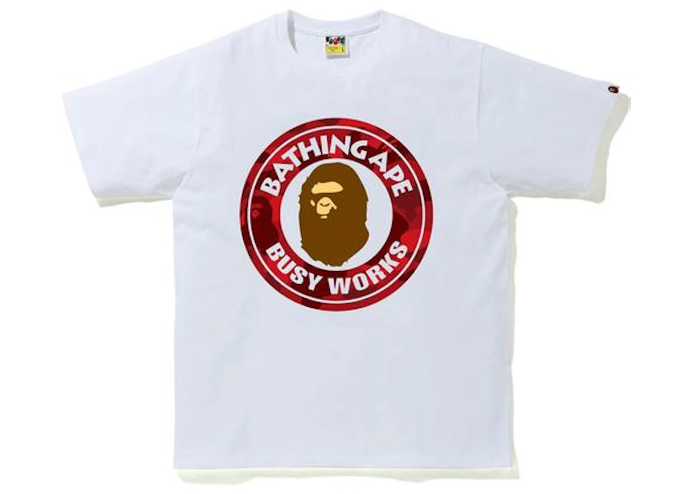 Bape Color Camo Busy Works T Shirt Ss White Red Ss Bape Color Camo Busy Works T Shirt Ss White Red Ss