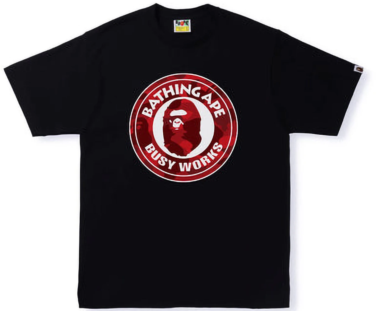 BAPE Color Camo Busy Works Tee (SS22) Black Double Red Men's - SS22 - US