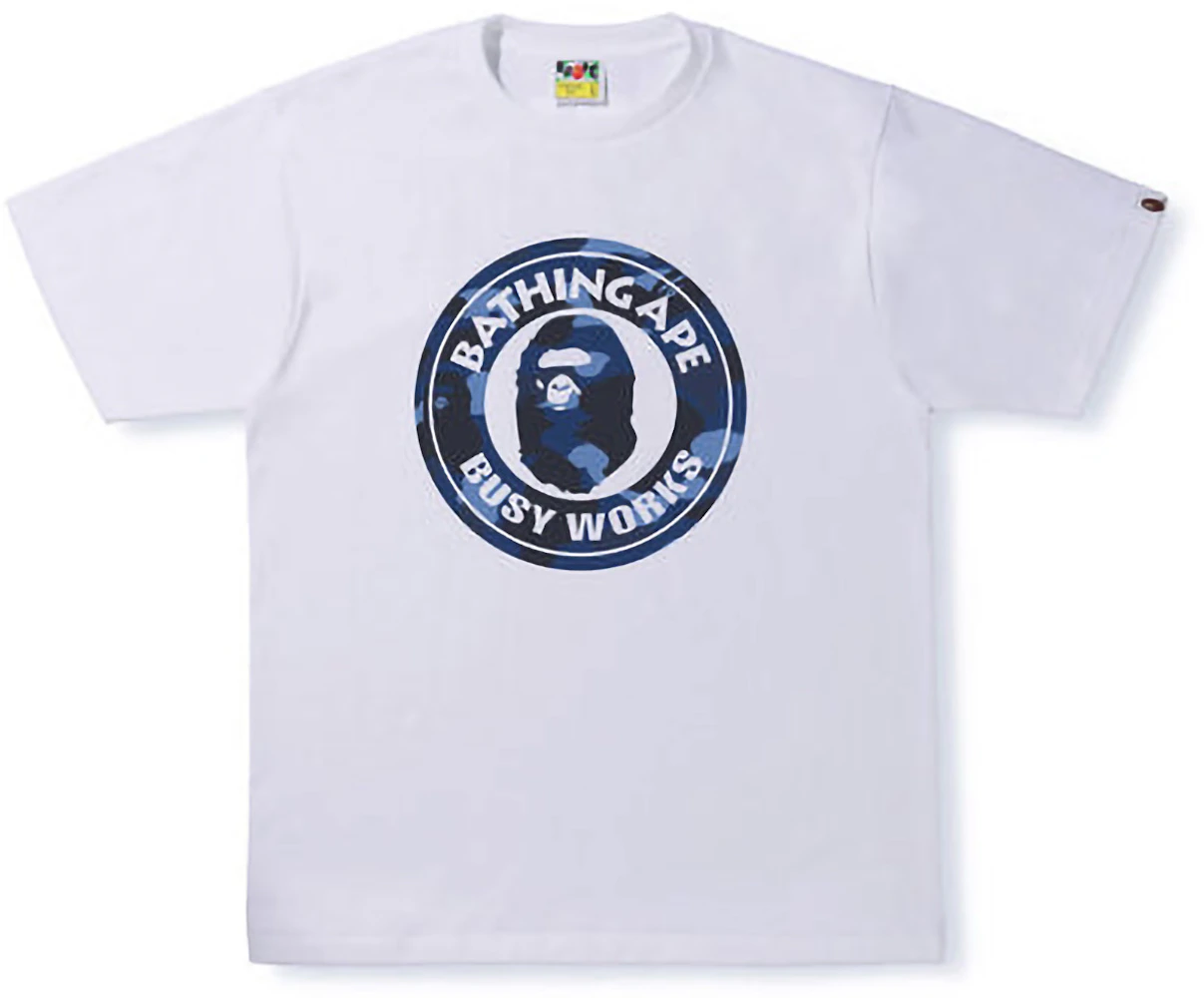 BAPE Color Camo Busy Works Tee (SS22) White Double Navy Men's - SS22 - US