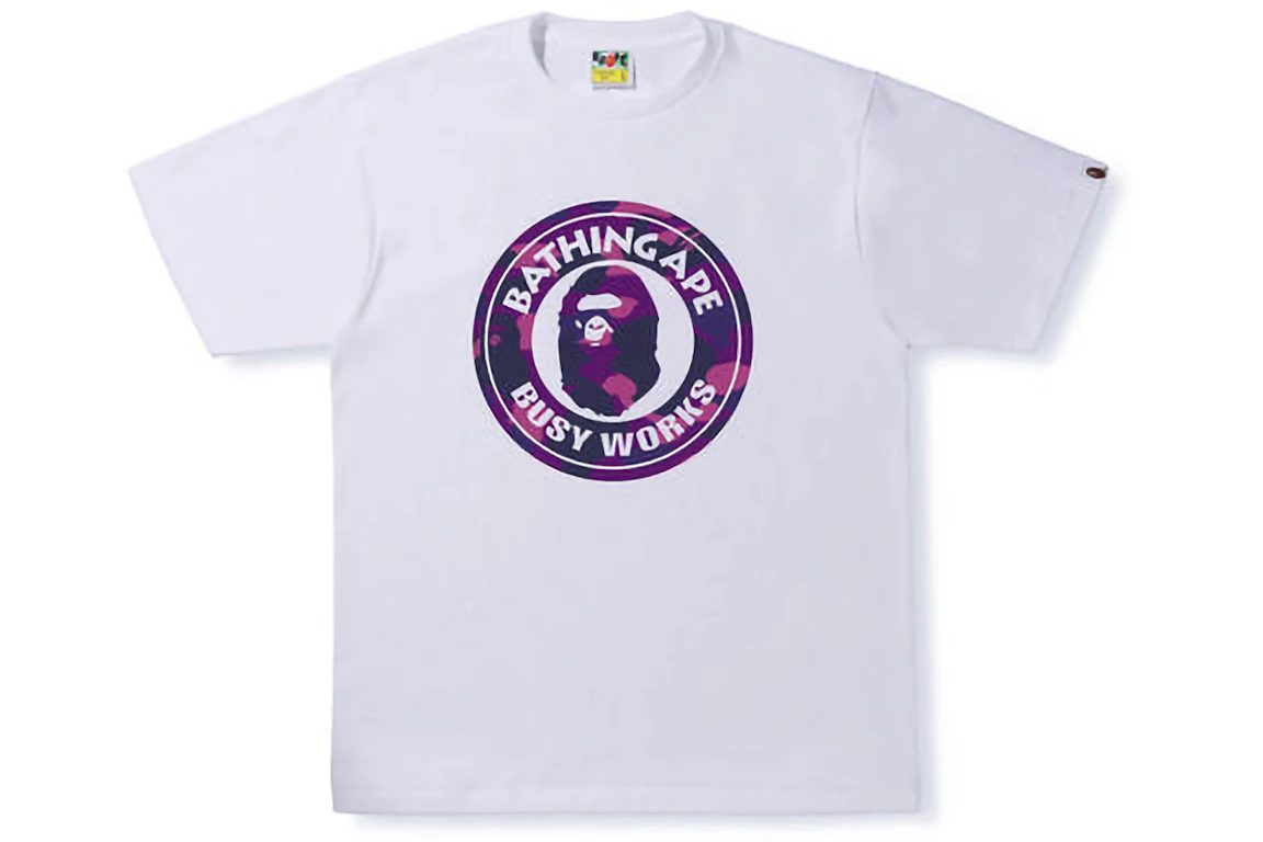 BAPE Color Camo Busy Works Tee (SS22) White Double Purple