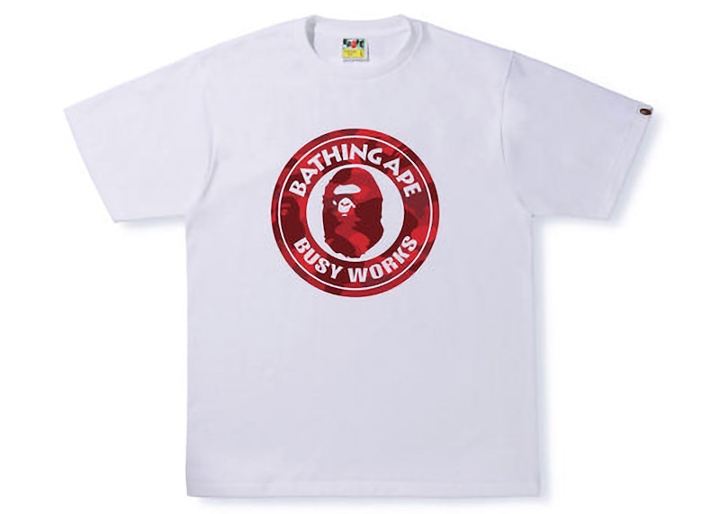 BAPE Color Camo Busy Works Tee (SS22) White Double Red