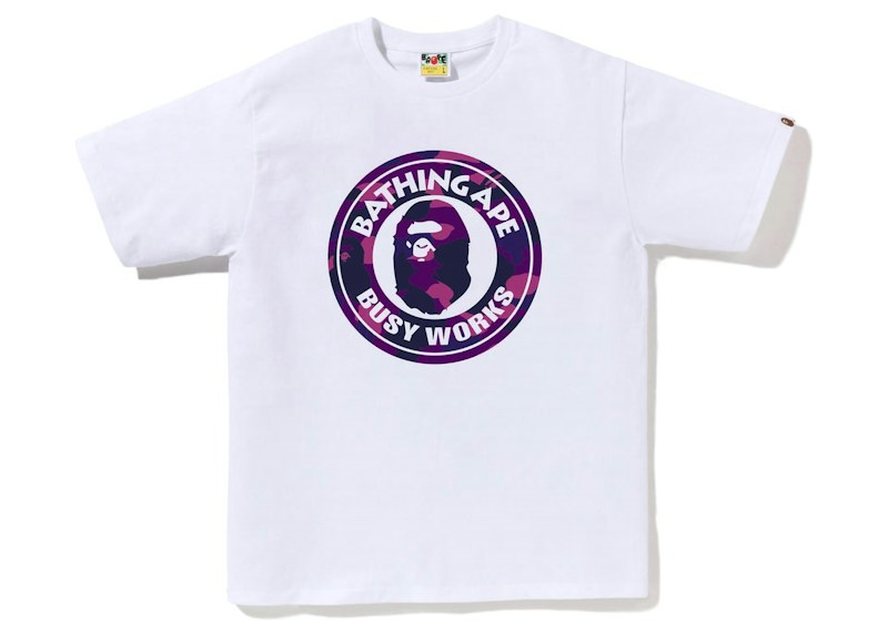 BAPE Color Camo Busy Works Tee (SS23) White Purple