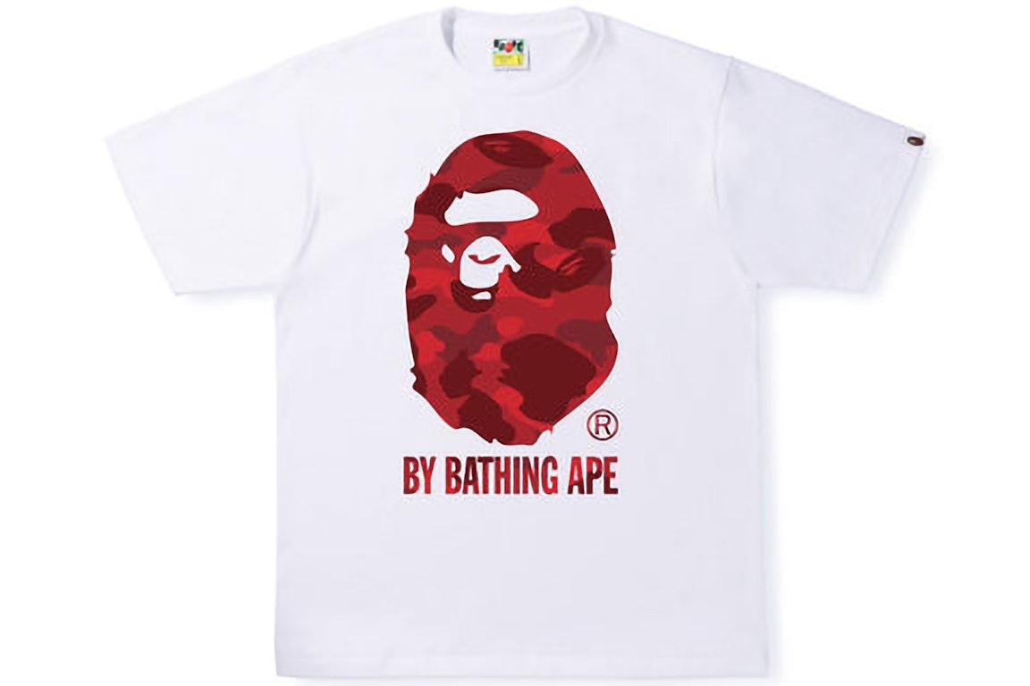 Pre-owned Bape Color Camo By Bathing Ape Tee (ss22) White Red