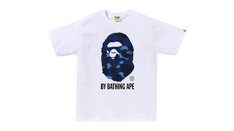 Men's BAPE Camo By Bathing Ape Tee Shirt in White/Navy Blue