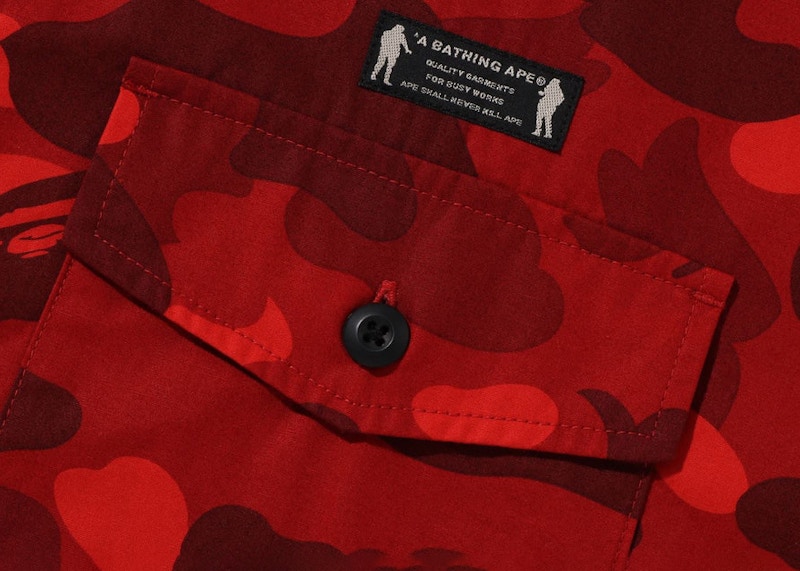 BAPE Color Camo CPO Shirt Red Men's - FW23 - US