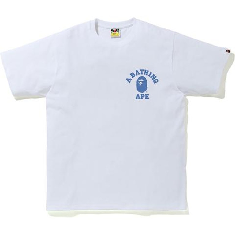 Pre-owned Bape Color Camo College Ats Tee White/navy