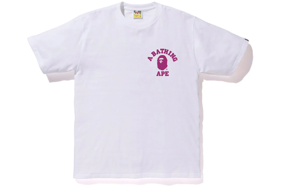 BAPE Color Camo College ATS Tee White/Purple