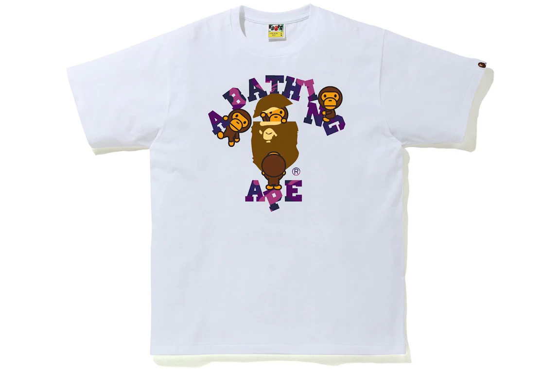 BAPE Color Camo College Milo Tee White/Purple