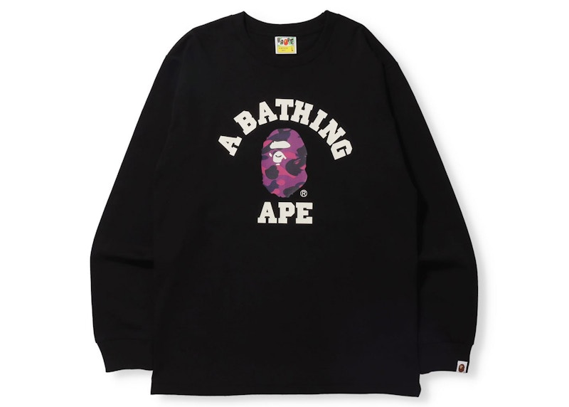 BAPE Color Camo College (Online Exclusive) L/S Tee (FW21) Black/Pink