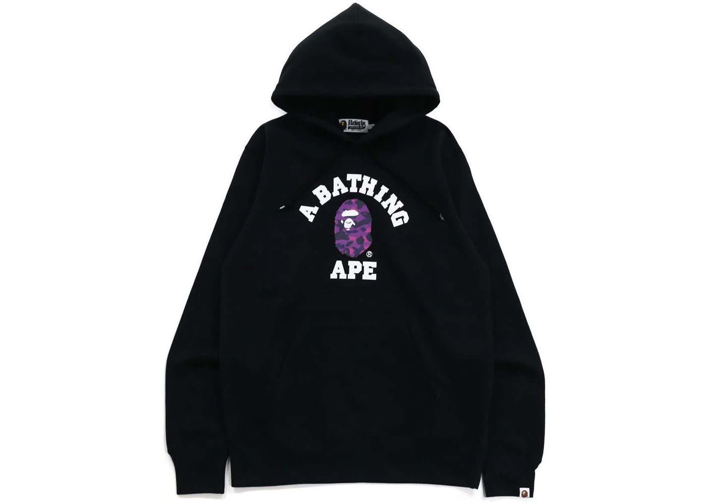 BAPE Color Camo College Pullover Hoodie (FW21) Black/Purple Men's