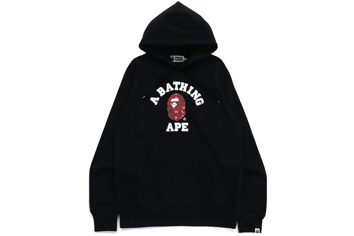 BAPE Color Camo College Pullover Hoodie (FW21) Black/Red