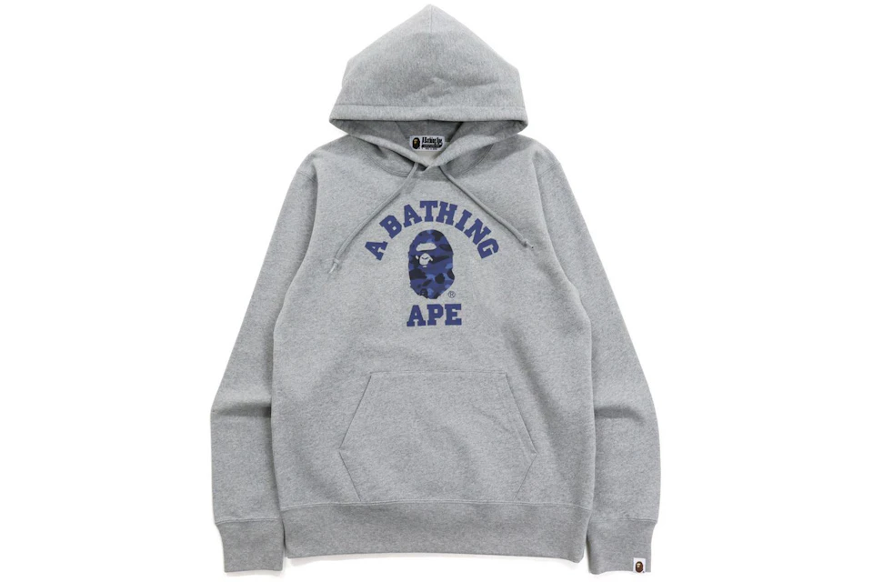BAPE Color Camo College Pullover Hoodie (FW21) Gray/Navy