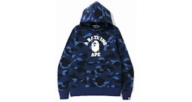 BAPE Color Camo College Pullover Hoodie Navy/Blue