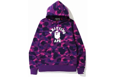 Bape Clothing Maroon Bape Hoodie BAPE Color Camo College Pullover
