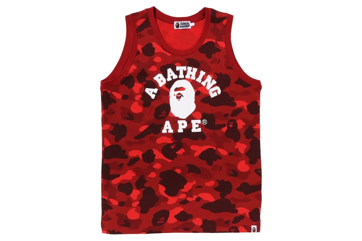 Pre-owned Bape Color Camo College Tank Top Red