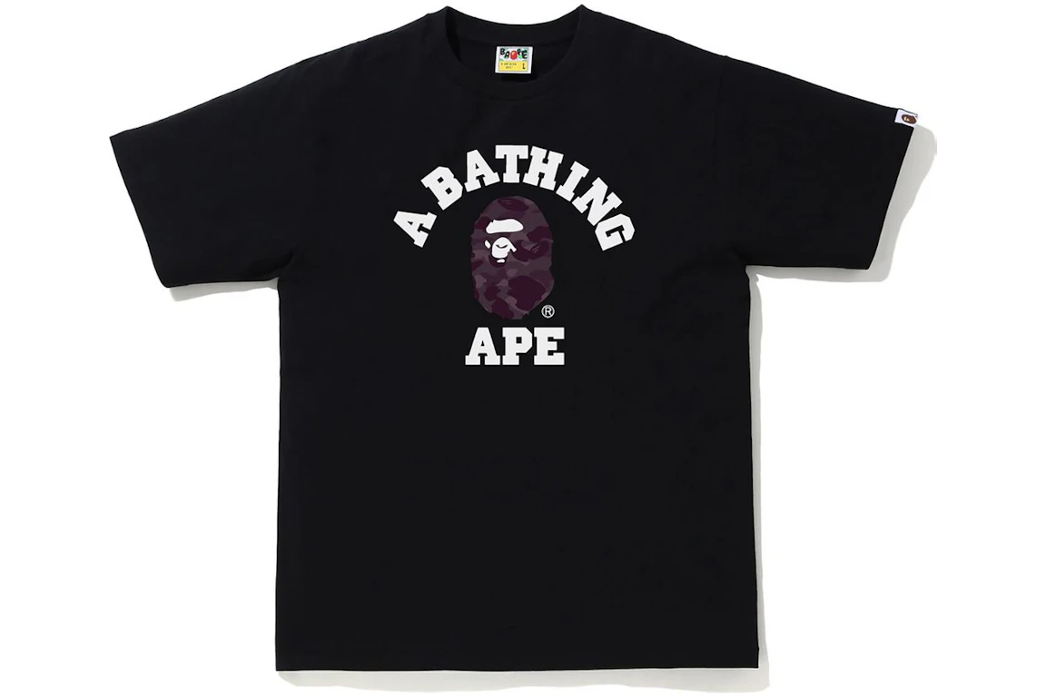 BAPE Color Camo College Tee Black/Burgundy