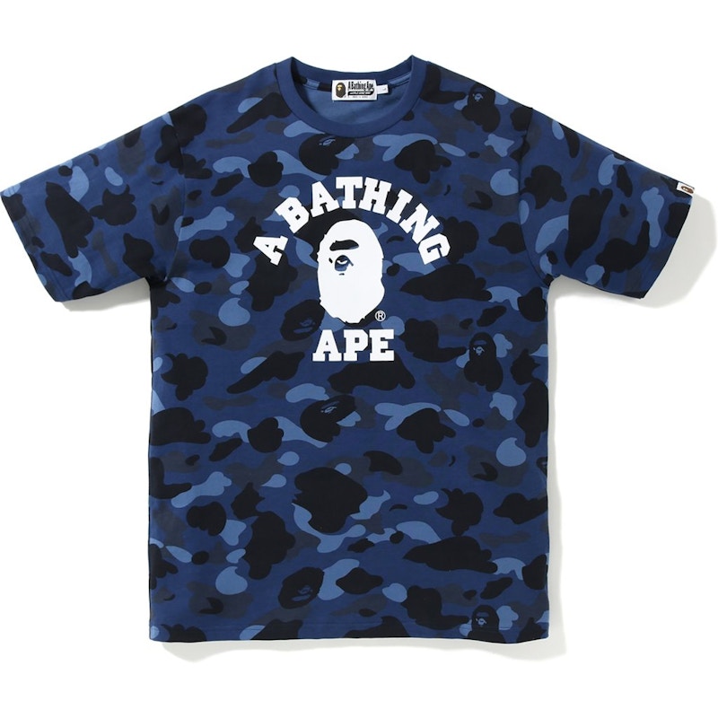 Blue camo cheap bape shirt