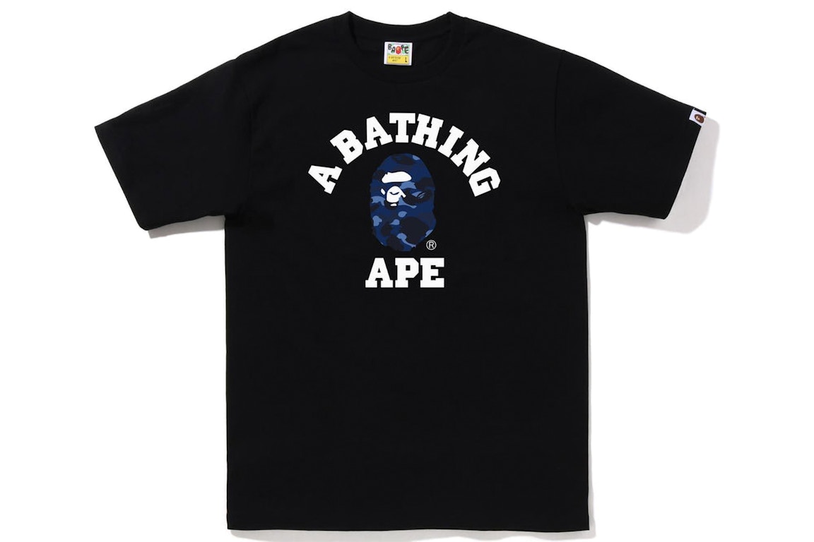 Click to view more detailed imagery on our partner's website Pre-owned Bape Color Camo College Tee (fw22) Black Blue