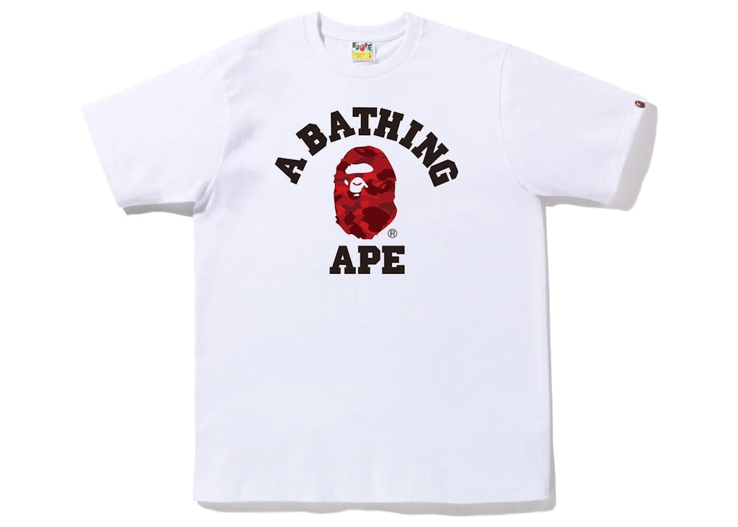 Pre-owned Bape Color Camo College Tee (fw22) White Red