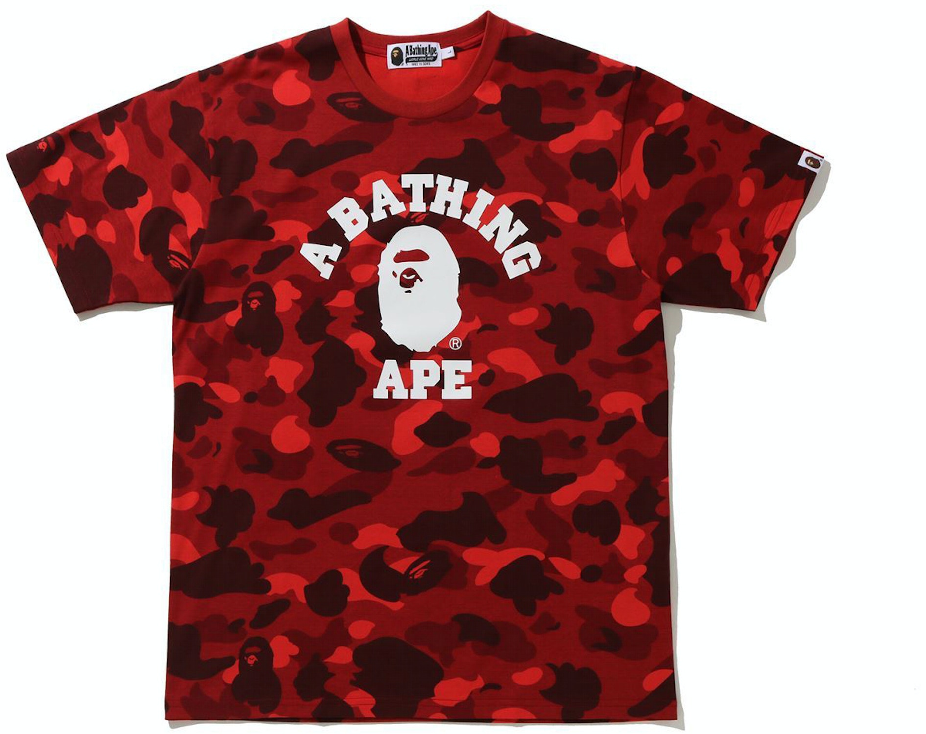 BAPE Color Camo College Tee Red (SS21) - SS21