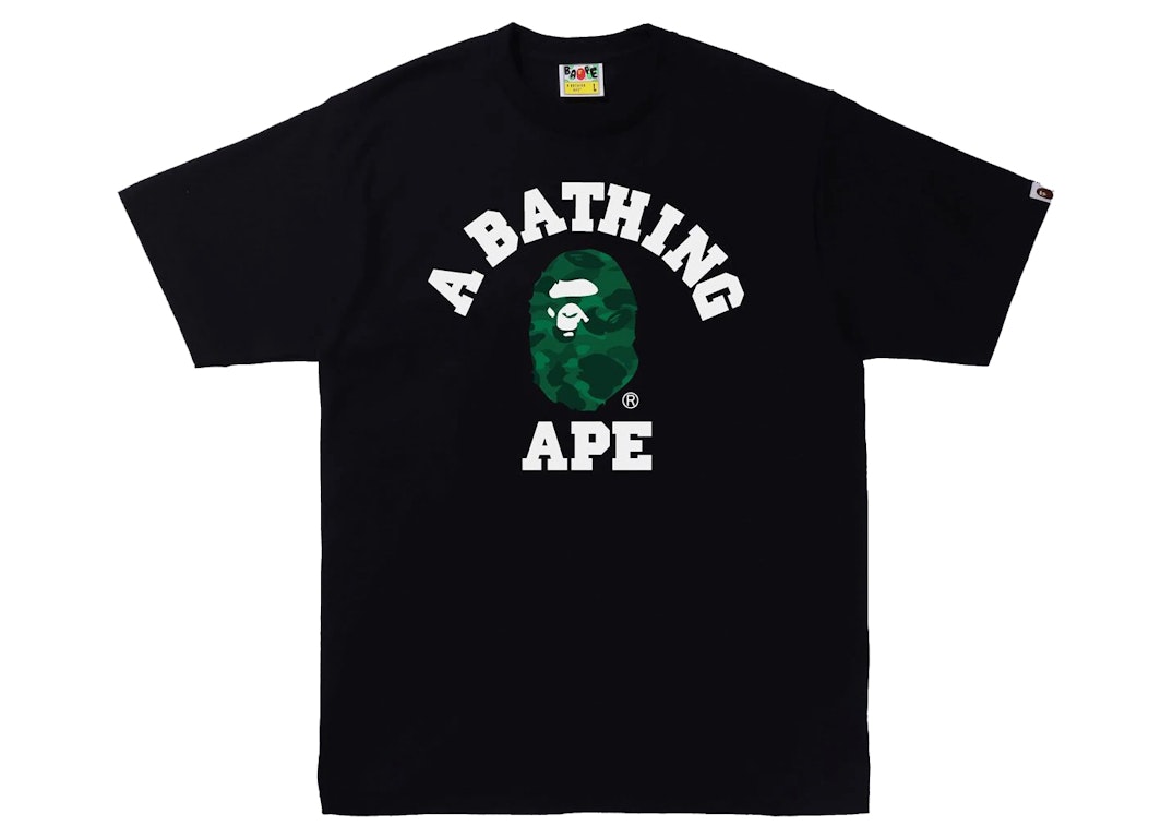Pre-owned Bape Color Camo College Tee (ss22) Black/green