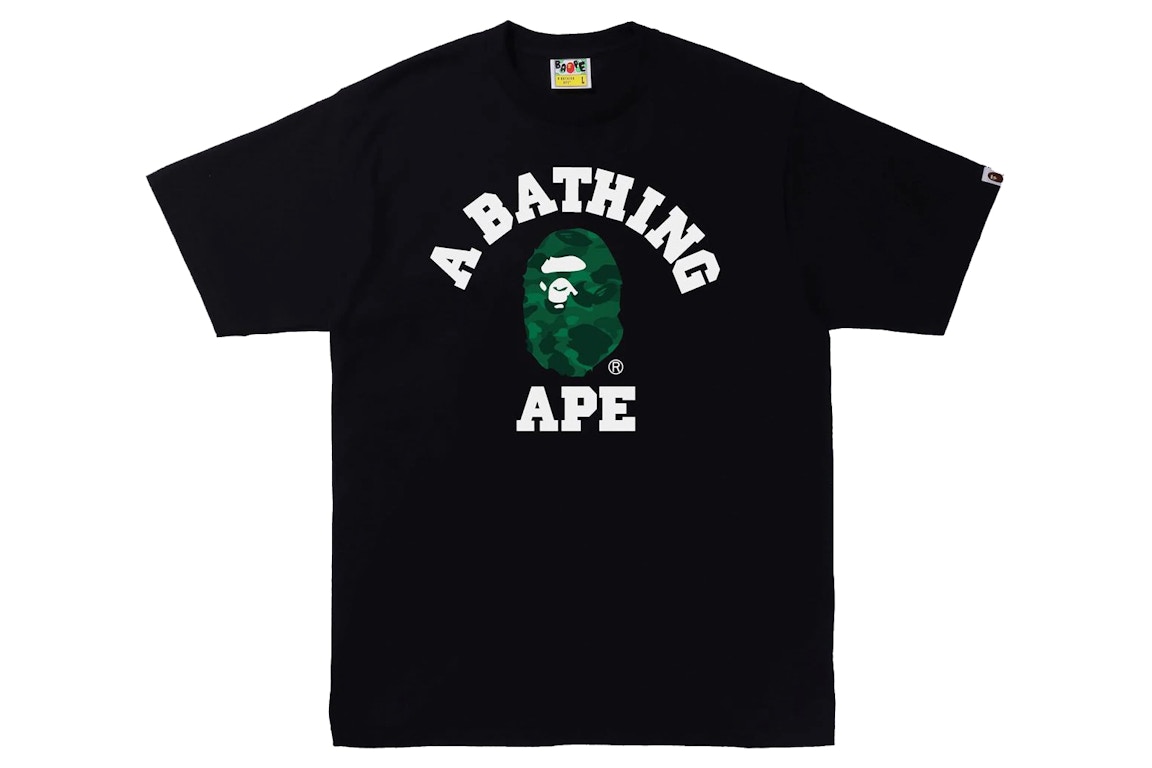 Click to view more detailed imagery on our partner's website Pre-owned Bape Color Camo College Tee (ss22) Black/green