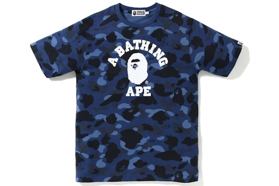 Camiseta Colegio Camuflaje Color BAPE (SS23) Azul marino