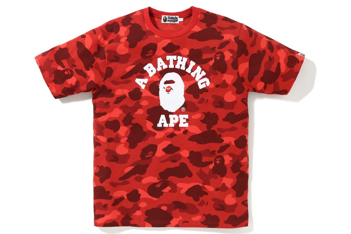 Pre-owned Bape Color Camo College Tee (ss23) Red
