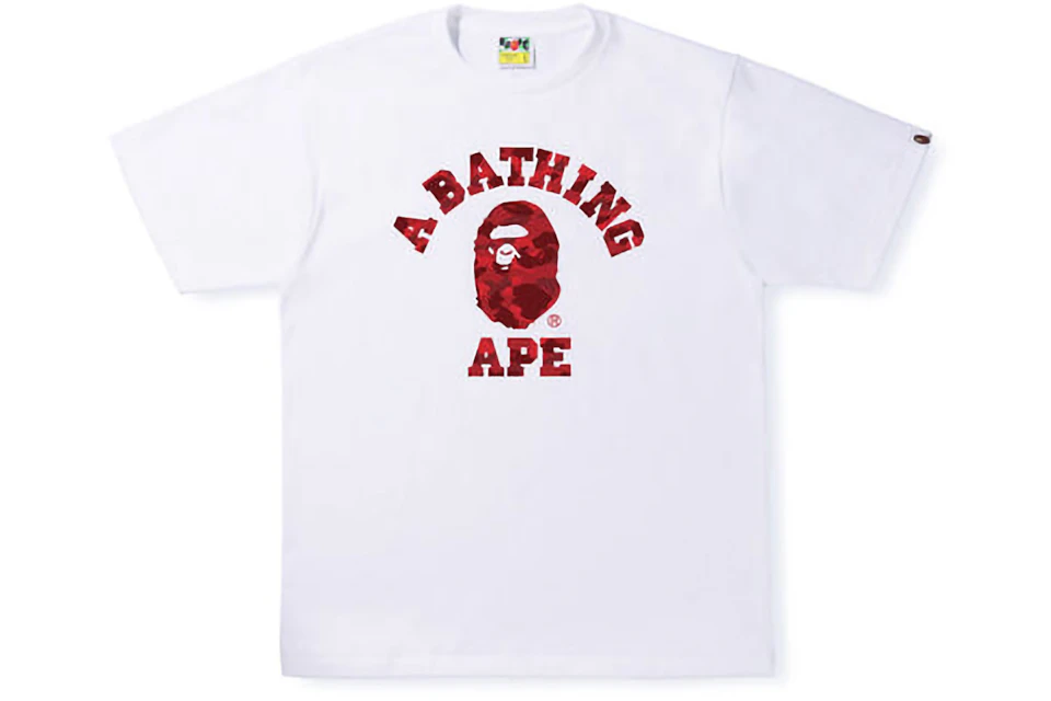 BAPE Color Camo College Tee White Red