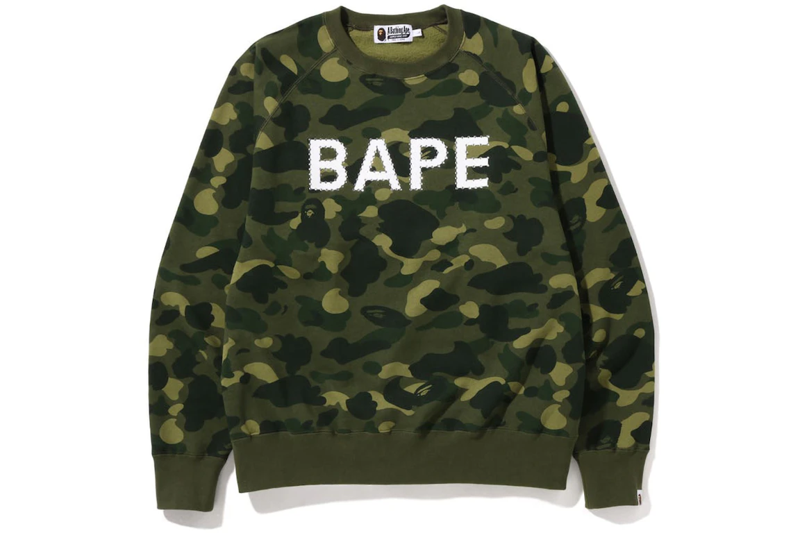 BAPE Color Camo Crystal Stone Relaxed Fit Crewneck Sweatshirt (SS22) Green