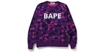 BAPE Color Camuflaje Crystal Stone Sudadera de cuello redondo relaxed fit (SS22) Violeta