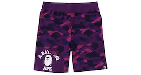BAPE Color Camo Cutting Sweat Shorts Purple