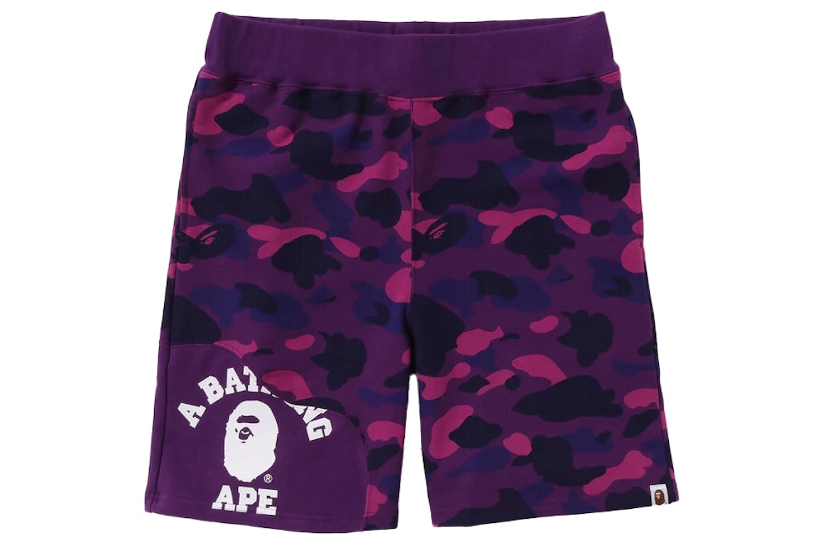 Pre-owned Bape Color Camo Cutting Sweat Shorts Purple