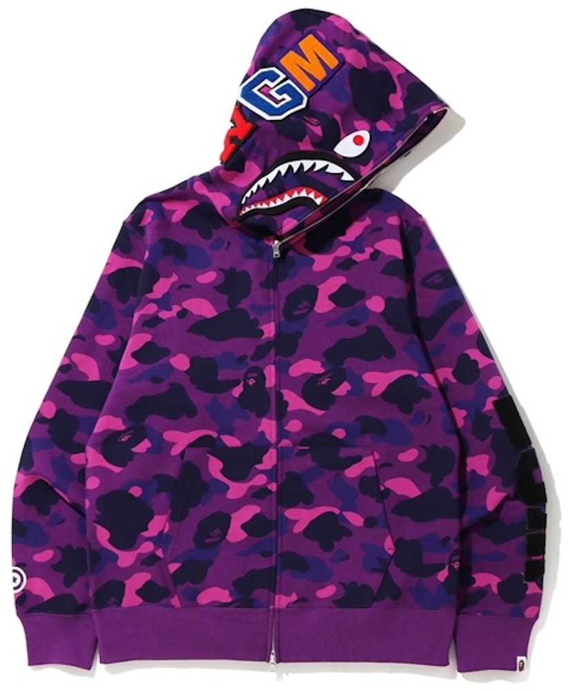 Red and purple bape hoodie Clearance