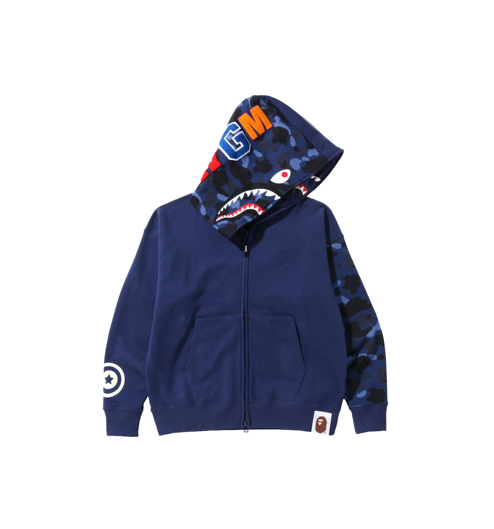 Bape Color Camo Giant Shark Loose Fit Full Zip Hoodie Navy Ss22 Us Bape Color Camo Giant Shark Loose Fit Full Zip Hoodie Navy Ss22 Us