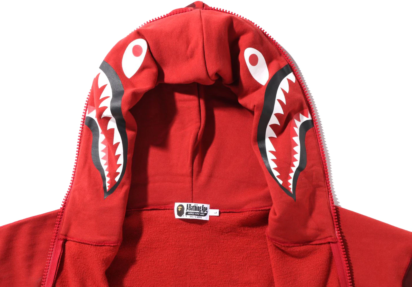BAPE Color Camo Shark Full Zip Hoodie Red