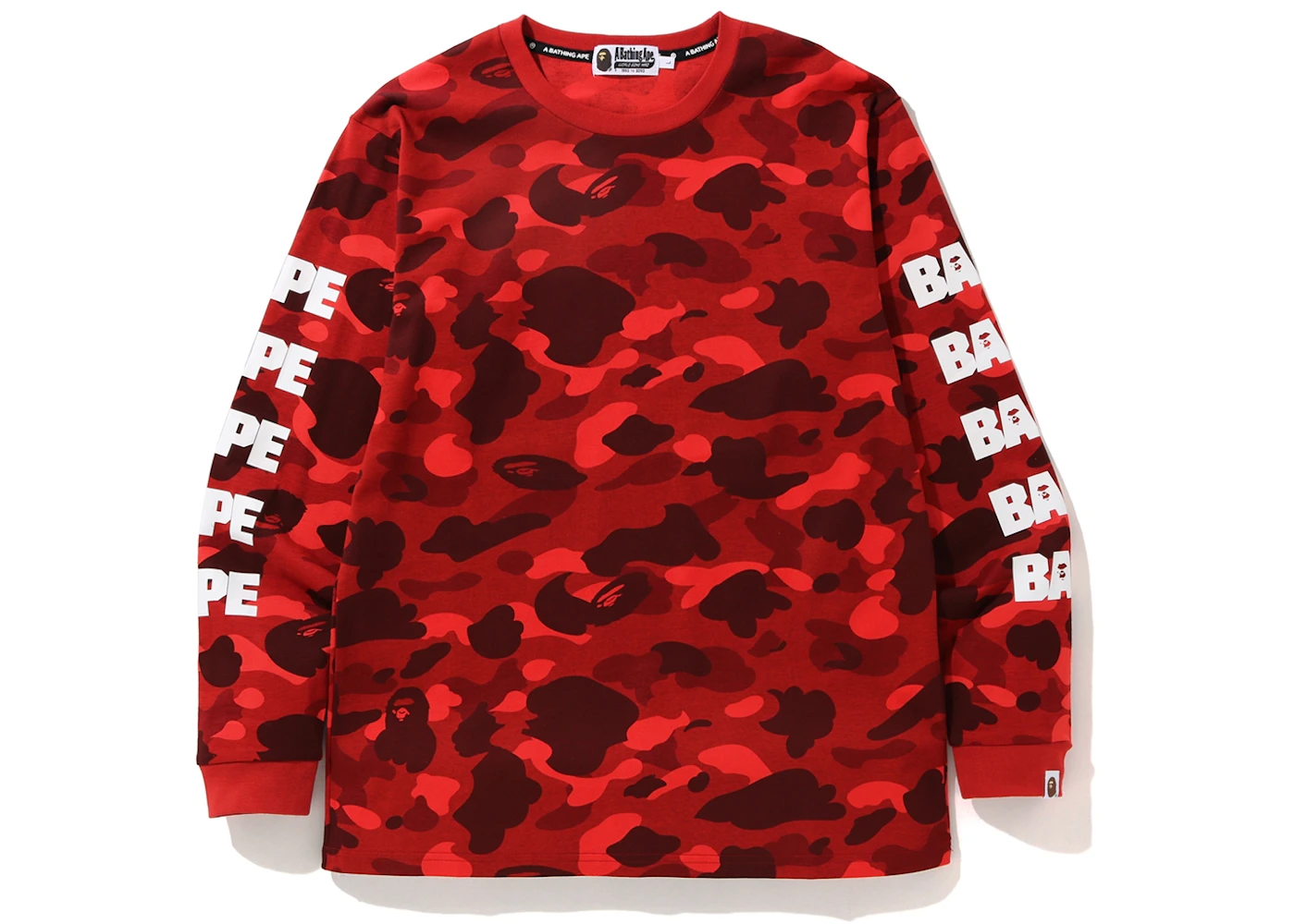 Bape Color Camo Hunting L S Tee Red Fw19 Bape Color Camo Hunting L S Tee Red Fw19
