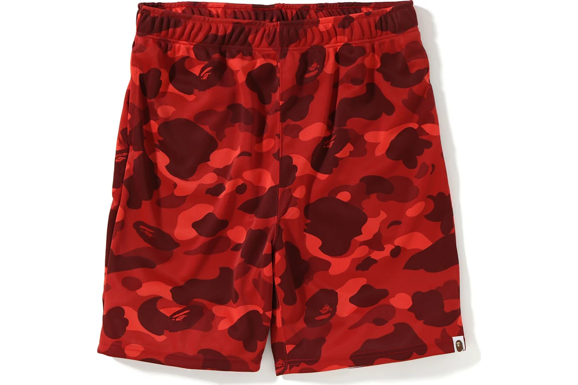 BAPE Color Camo Jersey Shorts Red