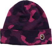 BAPE Color Camo Knit Cap Purple