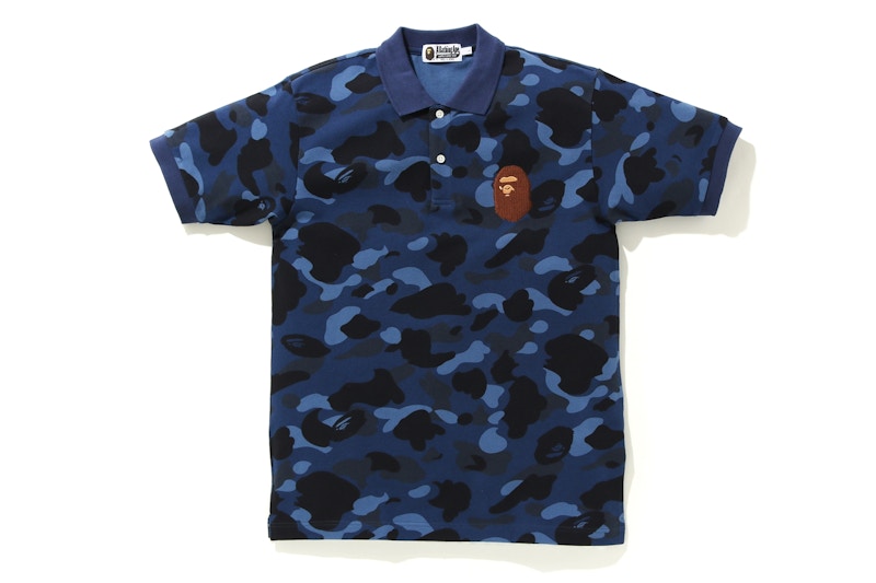 BAPE Color Camo Large Ape Head Polo Blue Men's - FW19 - US