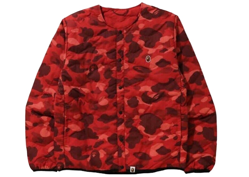 Red camo bape online jacket