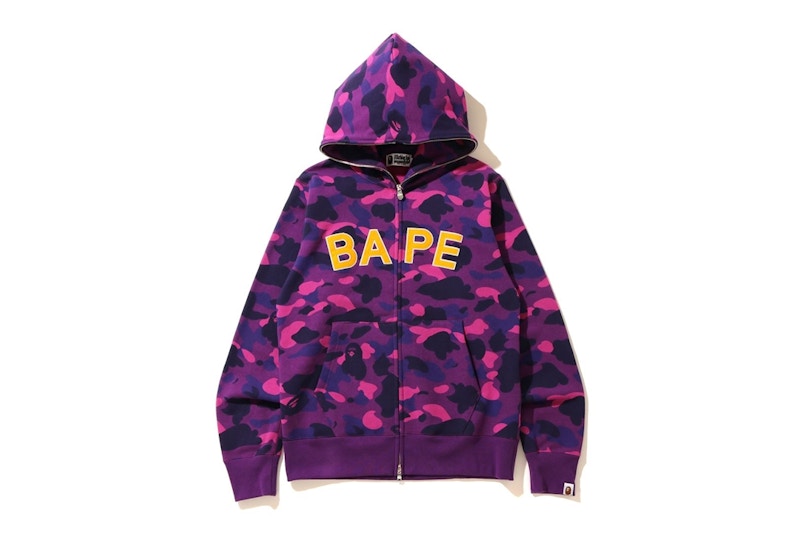 BAPE Color Camo Logo Full Zip Hoodie Purple Men s SS20 US