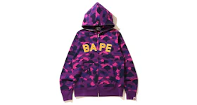 BAPE Color Camo Logo Full Zip Hoodie Purple