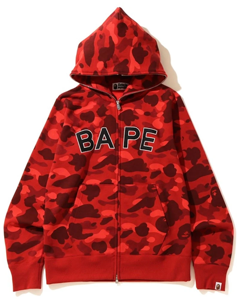 BAPE Color Camo Logo Full Zip Hoodie Red Men's - SS20 - US