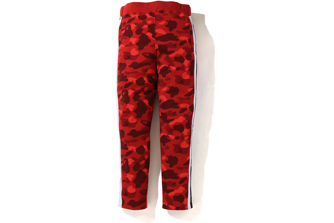 BAPE Color Camo Logo Tape Sweatpants Red