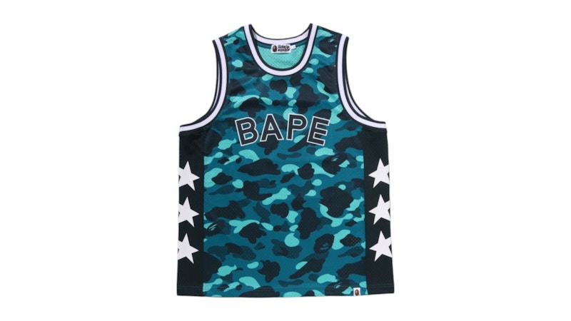 BAPE Color Camo Mesh Multi Logo Relaxed Fit Tank Top Emerald Men's