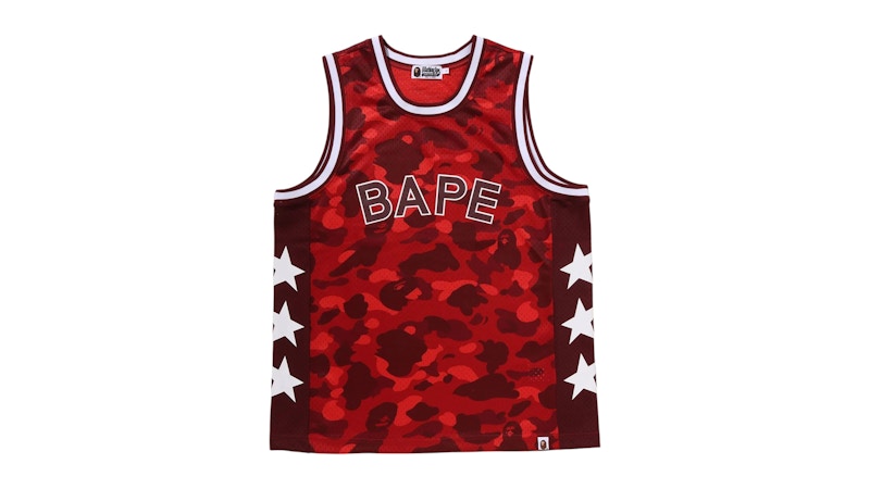 BAPE Color Camo Mesh Multi Logo Relaxed Fit Tank Top Red メンズ