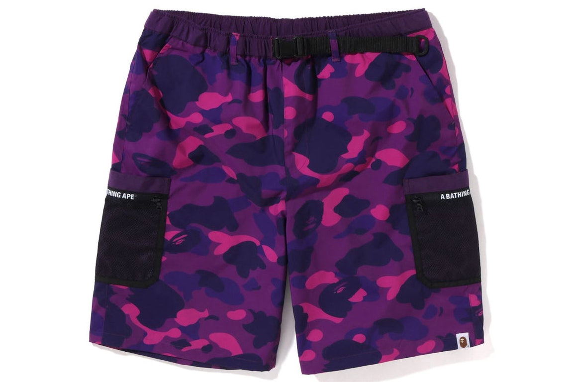 Pre-owned Bape Color Camo Mesh Pocket Shorts (ss22) Purple