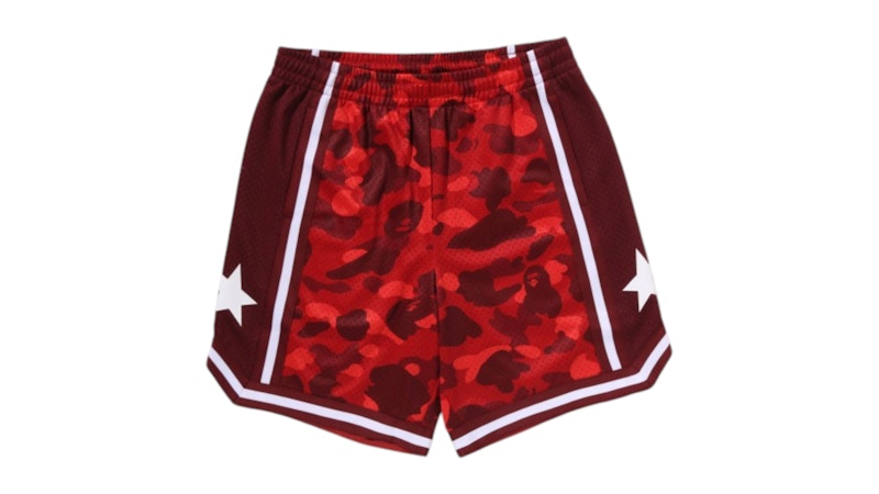 BAPE Color Camo Mesh Relaxed Fit Shorts Bright Red