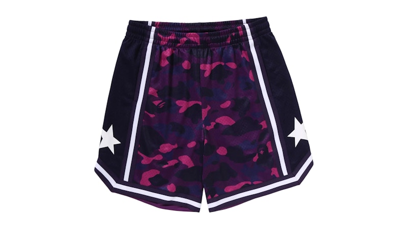 BAPE Color Camo Mesh-Shorts mit lockerer Passform Violett